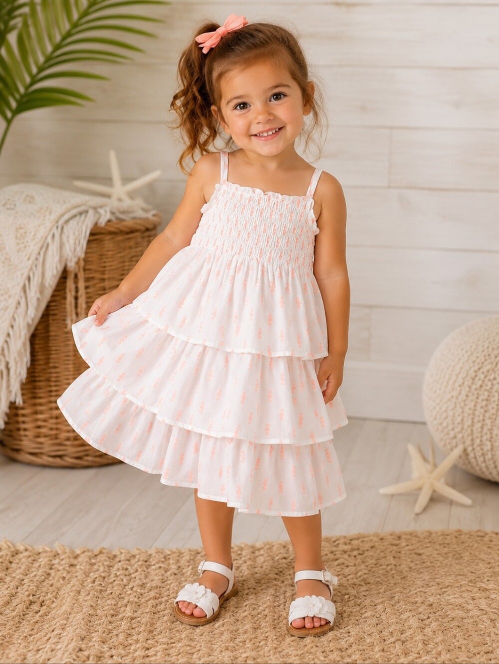 💥HOST PICK💥 Carter's Seahorse Dress White 3T EUC - Picture 1 of 8